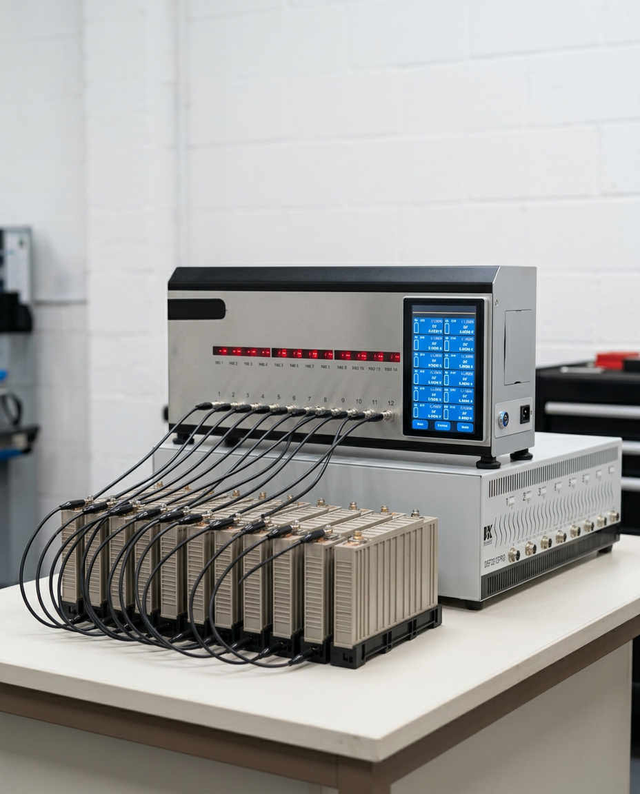 Hybrid battery modules connected to specialist reconditioning equipment
